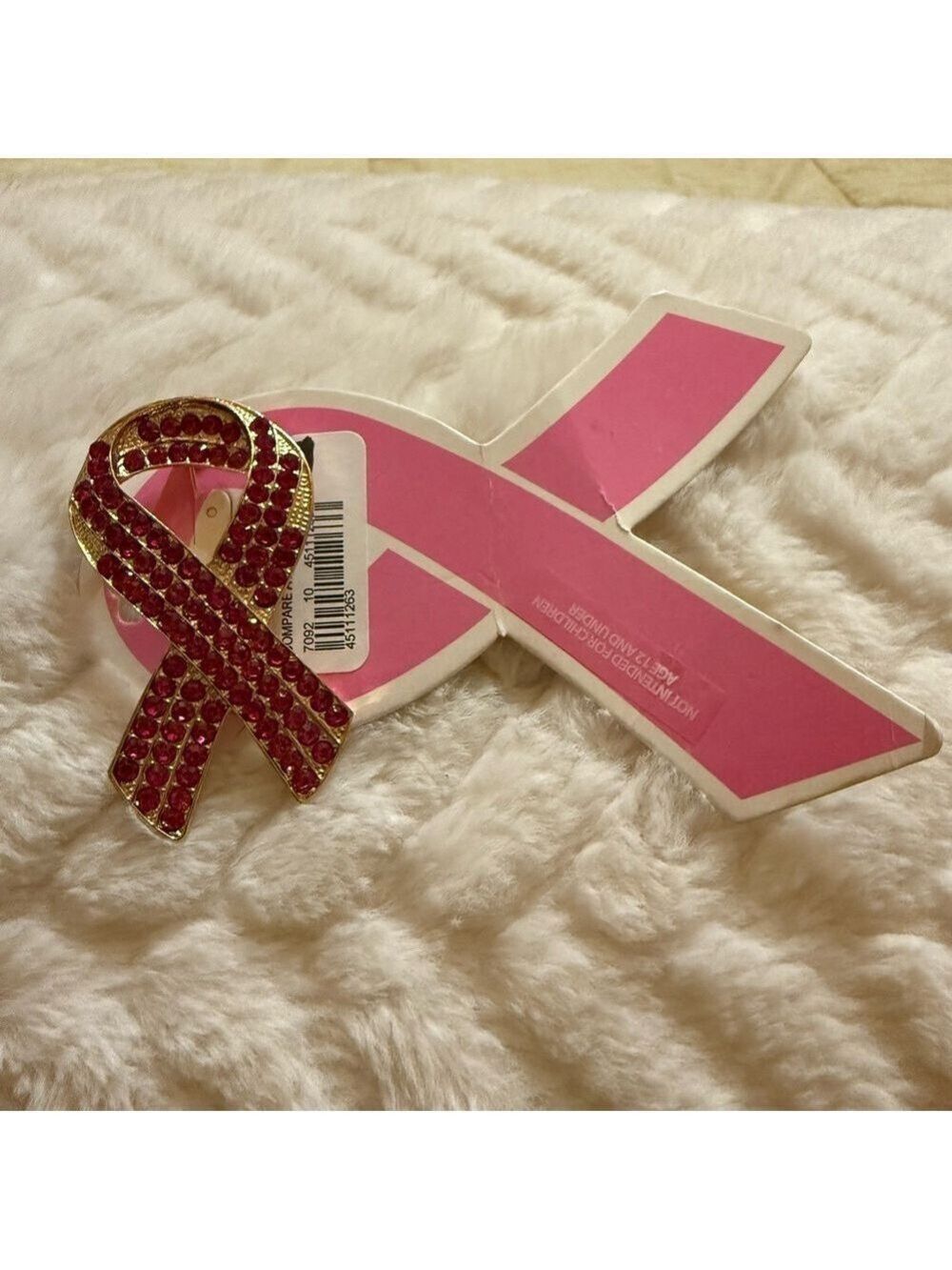 Gold and Red Ribbon Brooch